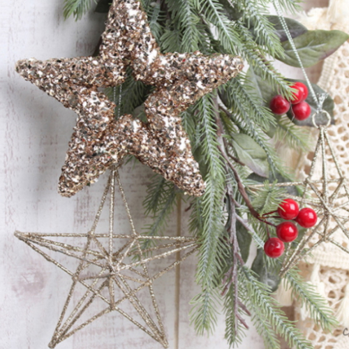 꾸미까 글리터 별장식 오너먼트 와이어별 소