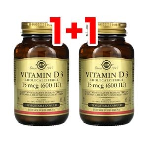 솔가 비타민 D3 15mcg (600 IU) 120캡슐 (2개)_이미지