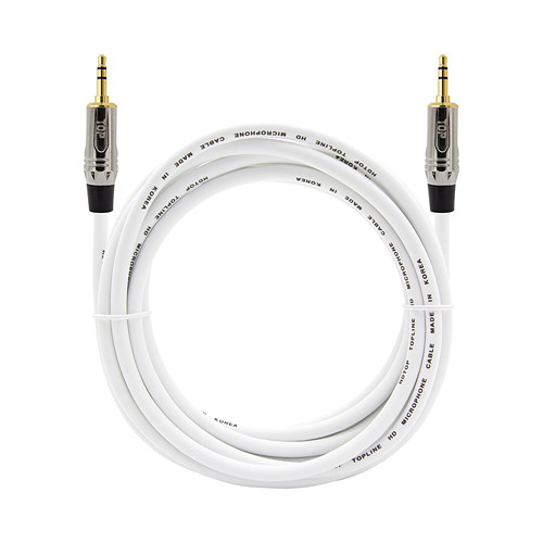 탑라인에이치디 HDTOP 3.5 스테레오 to 5.5 모노 메탈화이트 케이블 (15m, HT-TP3227)_이미지