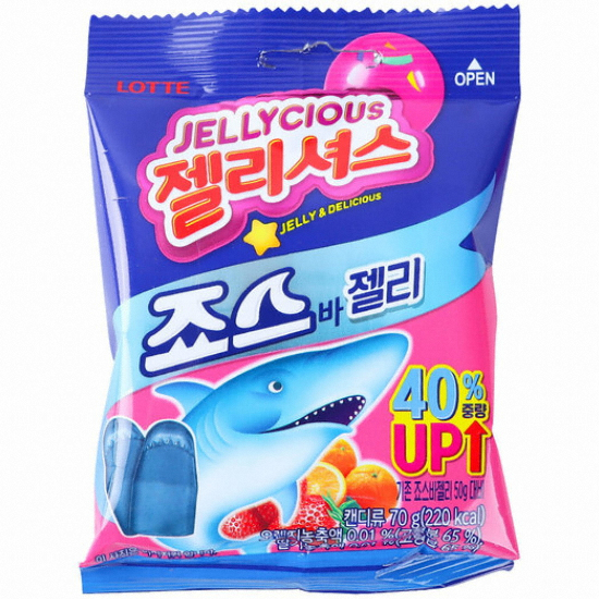 롯데웰푸드 젤리셔스 죠스바 젤리 70g이미지입니다. 누르면 해당 게시물로 새창이동합니다.