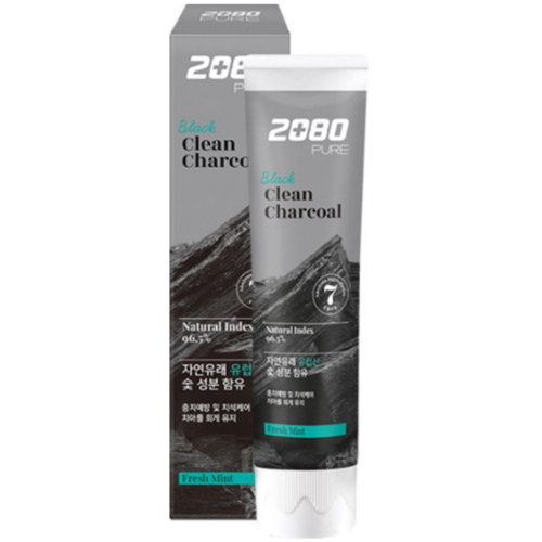 애경 2080 퓨어 블랙치약 차콜민트향 125g (12개)