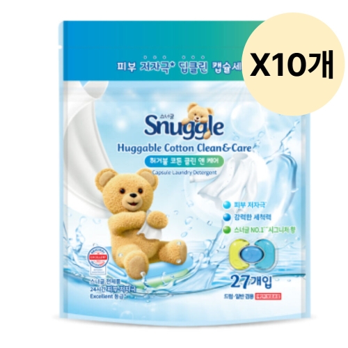 유니레버 스너글 허거블 코튼 클린 앤 케어 27개입 (10개)