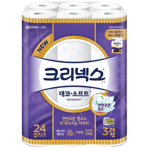 크리넥스 데코 앤 소프트 35m (24롤) (3팩)_이미지