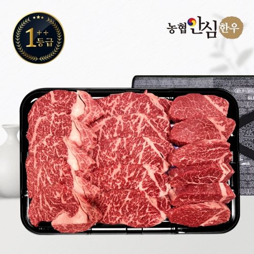 농협안심한우 1++등급 한우 채반 구이 1호 1kg (1개)_이미지