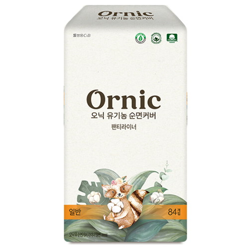 오닉 유기농 순면커버 팬티라이너 일반 84p 4팩