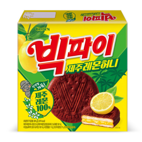 크라운제과 빅파이 제주레몬허니 324g