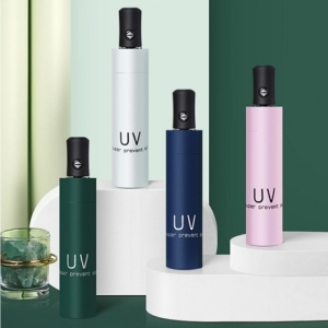 Uf2KK3 UV 차단 접이식 예쁜 휴대용 소형 튼튼한 접는 3단 우산 겸 양산