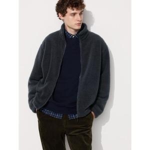 유니클로 남성 보아 후리스 집업 자켓 상의 다크그레이 469953