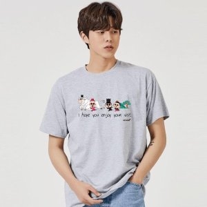 키밍 한국 관광 한류 그래픽 캐쥬얼 반팔티 홍보 W7DF6DB