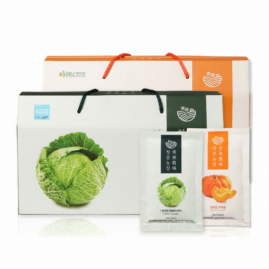 청춘농장 정직한 양배추진액 90ml 30포+정직한 호박즙 90ml 30포 (1개)_이미지