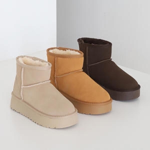 UGG 천연소가죽 천연양모 따뜻한 통굽 미니 부츠 TMA-381