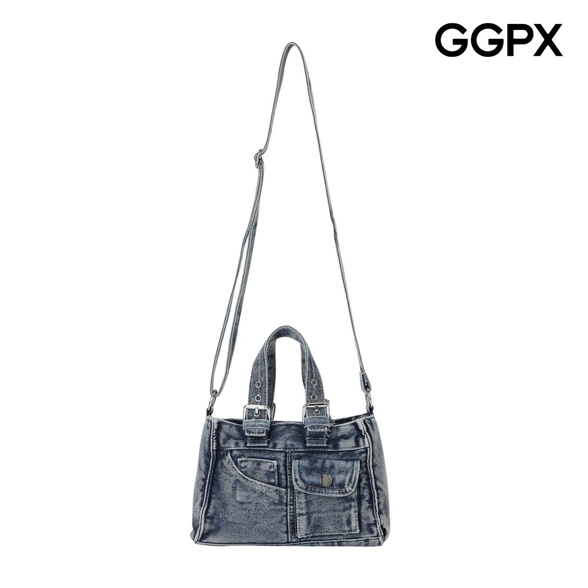 GGPX 유니크 데님 투웨이 크로스 토트백 GQ5AB001F_이미지