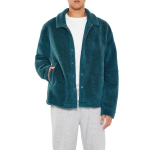 포에버 21 남성용 플러시 드롭 슬리브 섀킷, 씨 그린., 스몰 150365