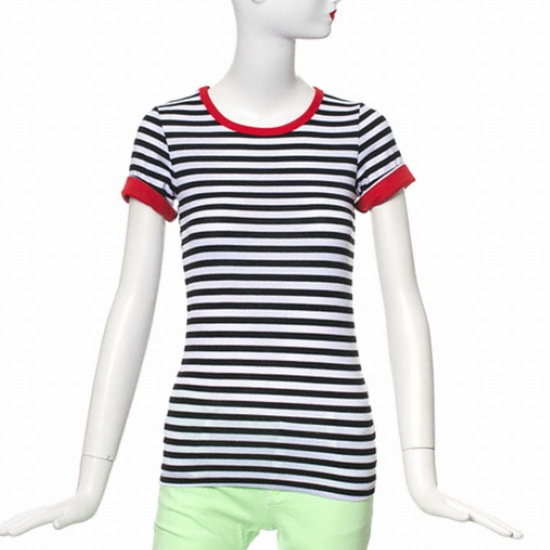 케네스레이디 배색 단가라티셔츠 EGTSDG99_이미지