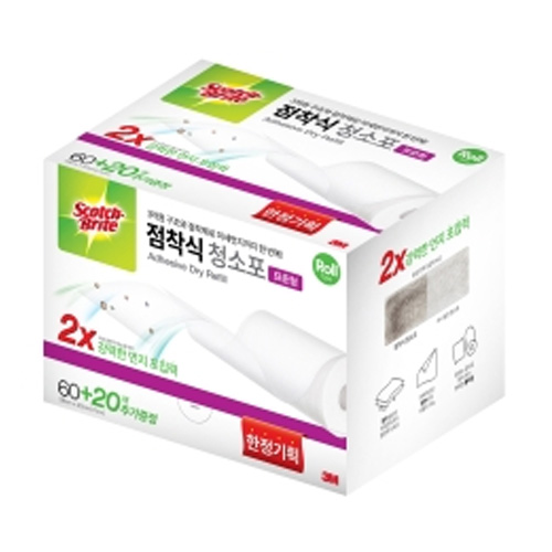 3M 스카치브라이트 점착식 청소포 표준형 80매 (1개)