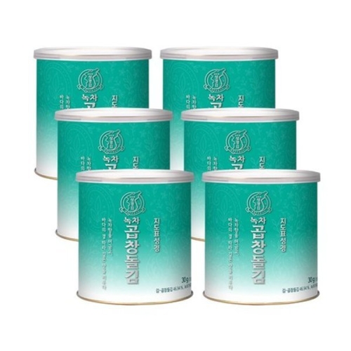 성경식품 지도표성경김 녹차곱창돌김 캔김 30g (6개)_이미지