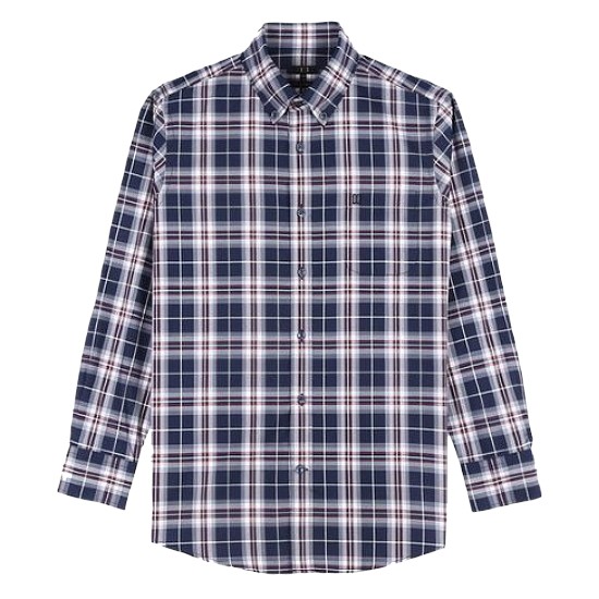 닥스 네이비 체크 버튼 다운 카라 셔츠 OUSH6DM03NV_이미지