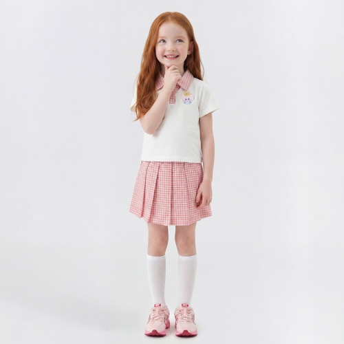 캐치 티니핑 다이아나핑 체크 프레피 반팔티셔츠 스커트 세트