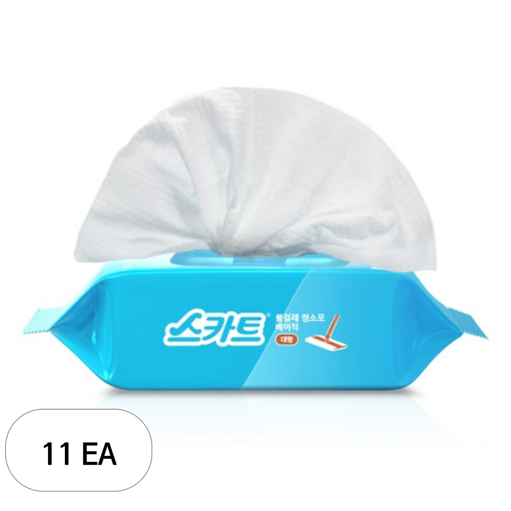 유한킴벌리 스카트 물걸레 청소포 베이직 대형 30매 (11개)