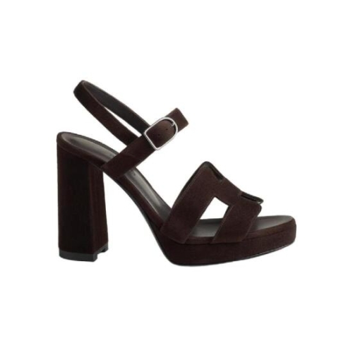 에르메스 재즈 90 샌들 스웨이드 고트스킨 마론 에벤 H242127ME