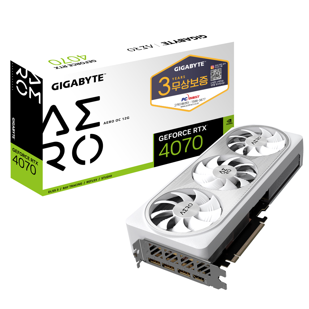 GIGABYTE 지포스 RTX 4070 AERO OC D6X 12GB 피씨디렉트