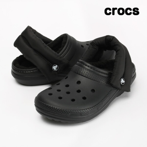 크록스 남녀공용 클래식 퍼프 스트랩 라인드 클로그_211979-001_이미지