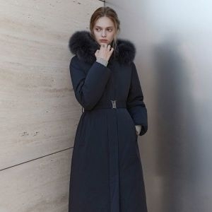 잇미샤 폭스 퍼 벨티드 롱 구스 다운 ITPCZPD350_이미지