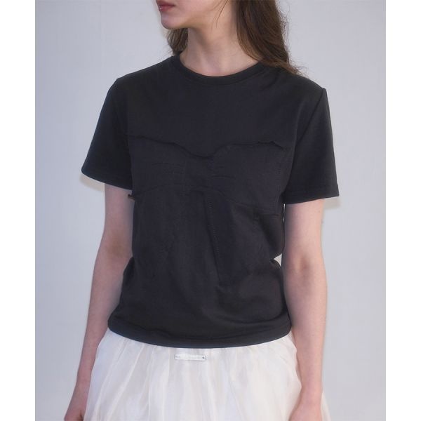 로제프란츠 ltgt ROSEFRANTZ Patch Ribbon T-shirt Black 5011076224 213769_이미지