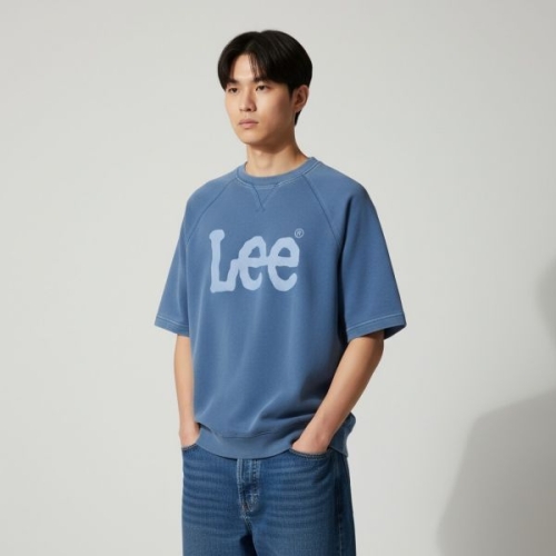 피그먼트 DION LEE LEE 빅 트위치 로고 다잉 반팔 맨투맨 블루 270877