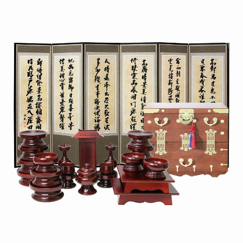박씨상방 남원 오리목 실용제기 23P (+병풍(고화)+제기함(메이플))_이미지