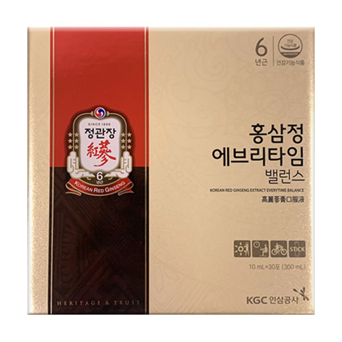 한국인삼공사 정관장 홍삼정 에브리타임 밸런스 10ml 30포 (7개)