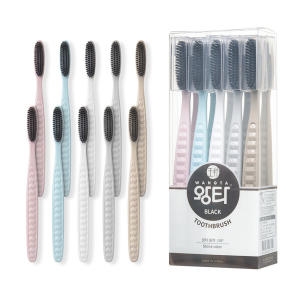 왕타 하드 블랙 칫솔 (10개)_이미지