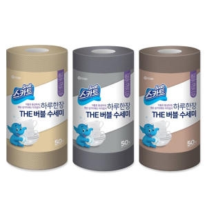 유한킴벌리 스카트 하루한장 THE 버블 수세미 그레이 50매 (3개(150매))_이미지