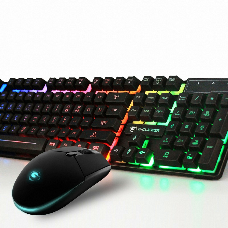 지클릭커 GMK-210X Rainbow LED 키보드 마우스 세트