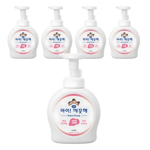 아이깨끗해 레몬 항균 폼 핸드 솝 490ml (5개)_이미지