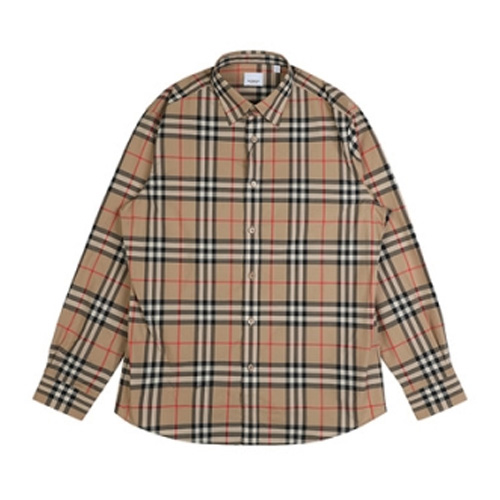  버버리 체크 코튼 포플린 셔츠_8020863