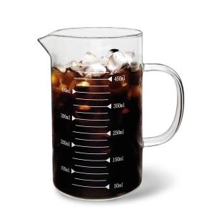 Mir 내열유리 핸들 비커 계량컵 500ml 홈카페 계량유리컵