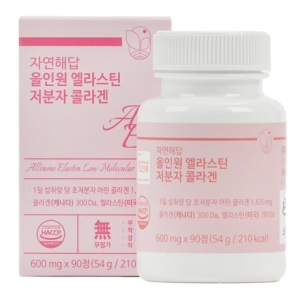 자연해답 자연해답 올인원 엘라스틴 저분자 콜라겐 600mg 90정 (1개)
