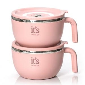 키친아트 스텐 라면기 손잡이 면기 (2개)