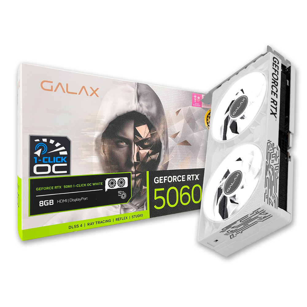갤럭시 GALAX 지포스 RTX 5060 WHITE OC D7 8GB_이미지