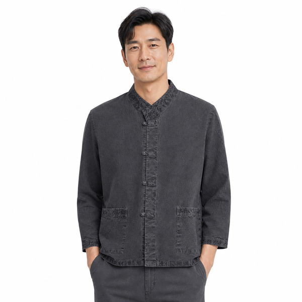 파파브로 남성 워시드 V넥 데일리 생활한복세트 SS-HBA-Q01_이미지