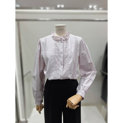 이프네 레이스 자수 긴팔 블라우스 IQ2QWBL22_이미지
