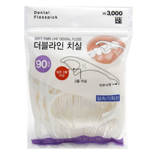 다이소 ㅤ더블라인 치실 90개 (1개)_이미지