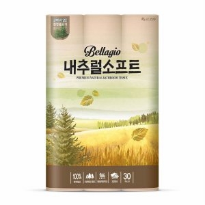 모나리자 내추럴소프트 천연펄프 3겹 30m (30롤) (1팩)_이미지