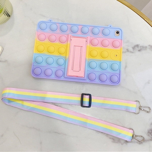 수나르 iPad mini A17 Pro 7세대 레인보우 팝잇 스트랩 실리콘 케이스_이미지