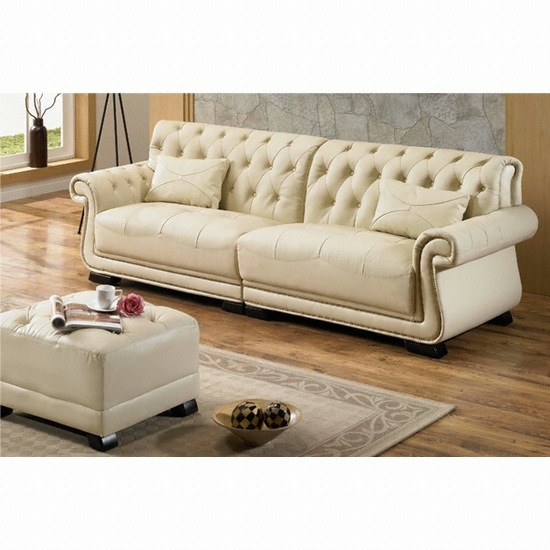 썬퍼니처 라디나 소가죽 소파 (2+2인용+스툴)