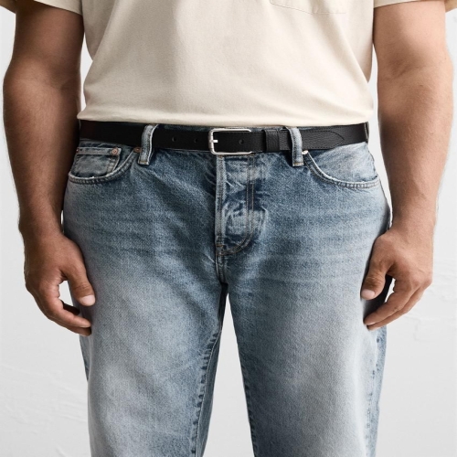 자라 국내 남성 스티치 레더 벨트 블랙 362310