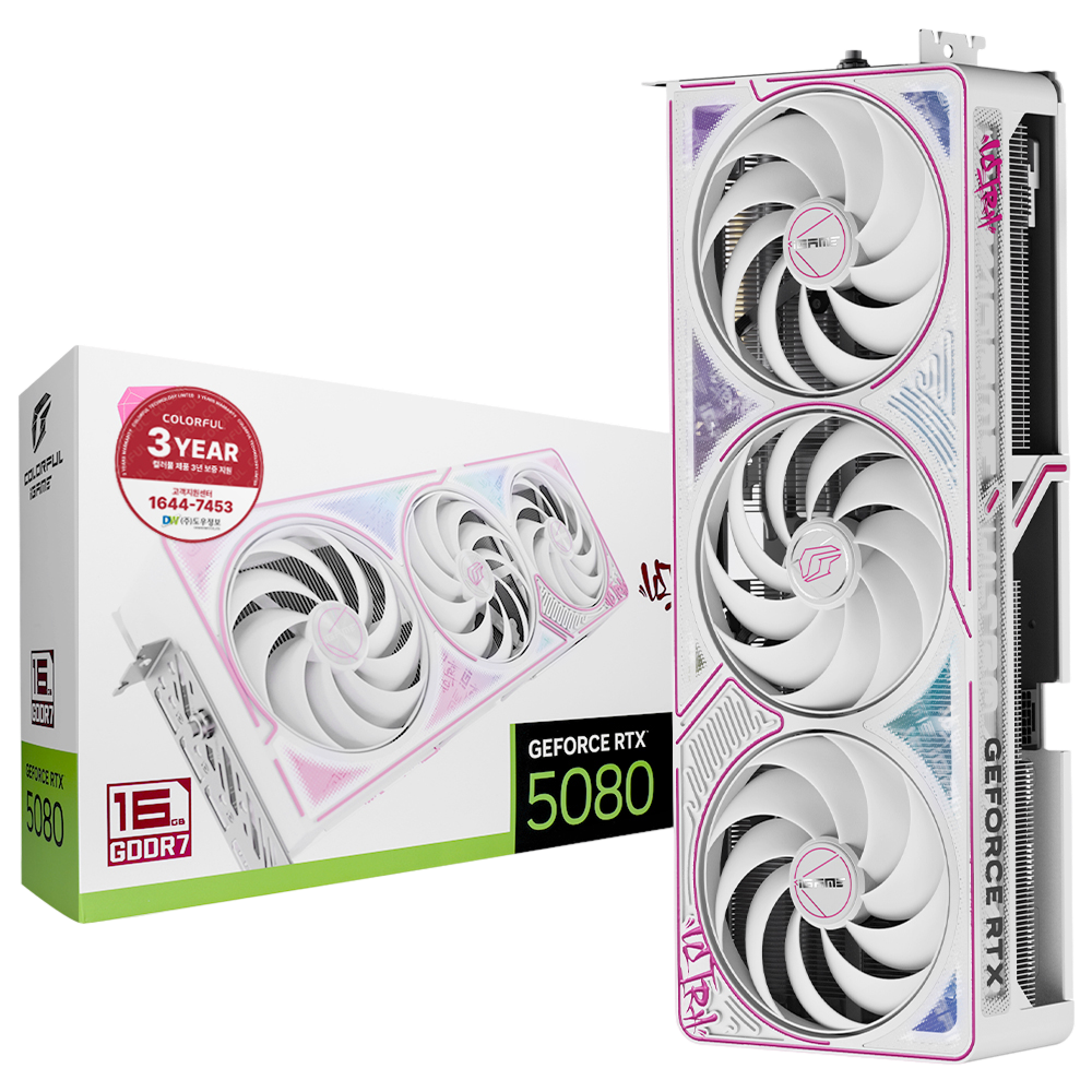COLORFUL iGame 지포스 RTX 5080 ULTRA OC White D7 16GB 도우정보이미지입니다. 누르면 해당 게시물로 새창이동합니다.