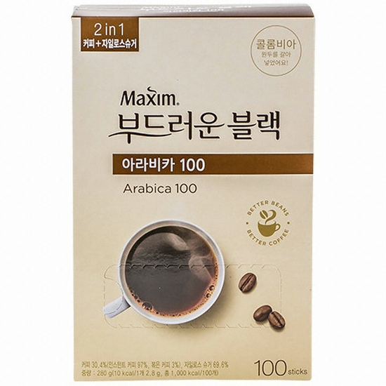 동서식품 맥심 아라비카100 부드러운 블랙믹스 스틱 100개입 (8개)_이미지