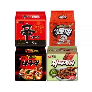 농심  신라면5개 + 김통깨4개 + 짜파게티5개 + 앵그리너구리4개